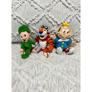 Snap Crackle Lucky Charms Leprechaun Tony Breakfast Buddies Character Plush Lot